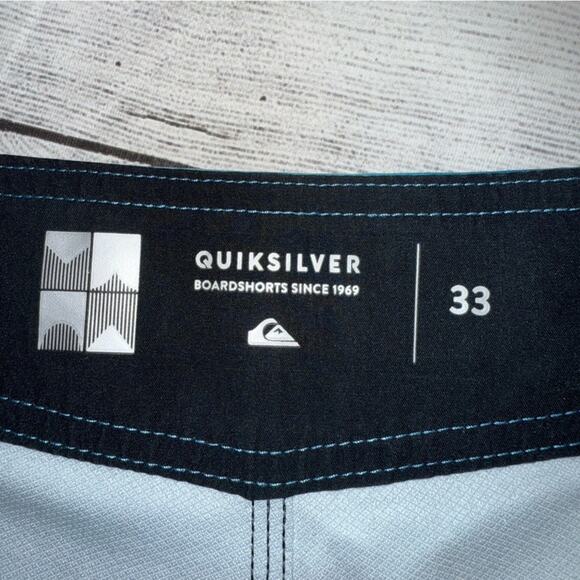 Quiksilver Men's Size 33 Blocked Resin Camo Boardshorts Swim Trunks Atomic Blue - Picture 7 of 9